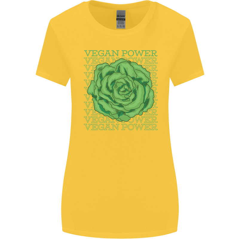 Vegan Power Womens Wider Cut T-Shirt Yellow