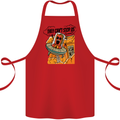 Vegan UFO Funny Vegetarian Alien Cotton Apron 100% Organic Red