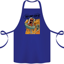 Vegan UFO Funny Vegetarian Alien Cotton Apron 100% Organic Royal Blue