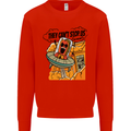 Vegan UFO Funny Vegetarian Alien Kids Sweatshirt Jumper Bright Red