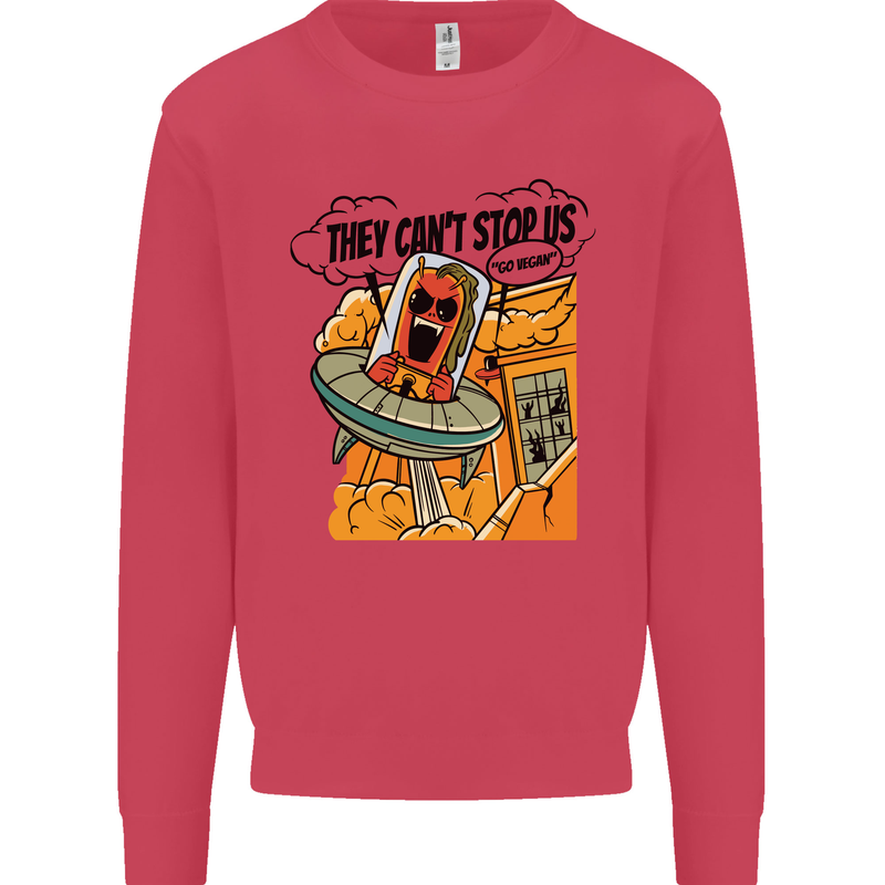 Vegan UFO Funny Vegetarian Alien Kids Sweatshirt Jumper Heliconia