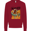 Vegan UFO Funny Vegetarian Alien Kids Sweatshirt Jumper Red
