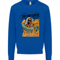 Vegan UFO Funny Vegetarian Alien Kids Sweatshirt Jumper Royal Blue