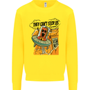 Vegan UFO Funny Vegetarian Alien Kids Sweatshirt Jumper Yellow