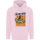 Vegan UFO Funny Vegetarian Alien Mens 80% Cotton Hoodie Light Pink