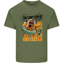 Vegan UFO Funny Vegetarian Alien Mens Cotton T-Shirt Tee Top Military Green