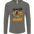 Vegan UFO Funny Vegetarian Alien Mens Long Sleeve T-Shirt Charcoal