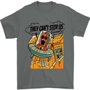 Vegan UFO Funny Vegetarian Alien Mens T-Shirt 100% Cotton Charcoal