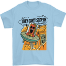 Vegan UFO Funny Vegetarian Alien Mens T-Shirt 100% Cotton Light Blue