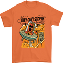 Vegan UFO Funny Vegetarian Alien Mens T-Shirt 100% Cotton Orange