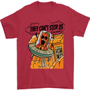 Vegan UFO Funny Vegetarian Alien Mens T-Shirt 100% Cotton Red