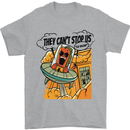 Vegan UFO Funny Vegetarian Alien Mens T-Shirt 100% Cotton Sports Grey