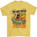 Vegan UFO Funny Vegetarian Alien Mens T-Shirt 100% Cotton Yellow