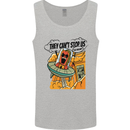 Vegan UFO Funny Vegetarian Alien Mens Vest Tank Top Sports Grey
