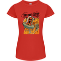 Vegan UFO Funny Vegetarian Alien Womens Petite Cut T-Shirt Red