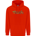 Vegan Vegetables Childrens Kids Hoodie Bright Red