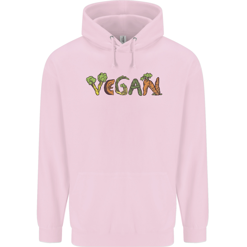 Vegan Vegetables Childrens Kids Hoodie Light Pink