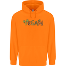 Vegan Vegetables Childrens Kids Hoodie Orange