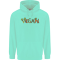 Vegan Vegetables Childrens Kids Hoodie Peppermint