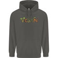 Vegan Vegetables Childrens Kids Hoodie Storm Grey