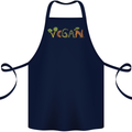 Vegan Vegetables Cotton Apron 100% Organic Navy Blue
