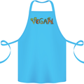 Vegan Vegetables Cotton Apron 100% Organic Turquoise