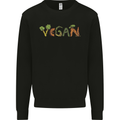 Vegan Vegetables Kids Sweatshirt Jumper Black