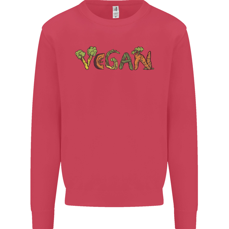 Vegan Vegetables Kids Sweatshirt Jumper Heliconia
