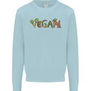 Vegan Vegetables Kids Sweatshirt Jumper Light Blue