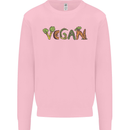 Vegan Vegetables Kids Sweatshirt Jumper Light Pink