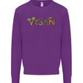 Vegan Vegetables Kids Sweatshirt Jumper Purple