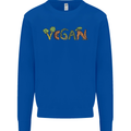 Vegan Vegetables Kids Sweatshirt Jumper Royal Blue
