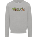 Vegan Vegetables Kids Sweatshirt Jumper Sports Grey