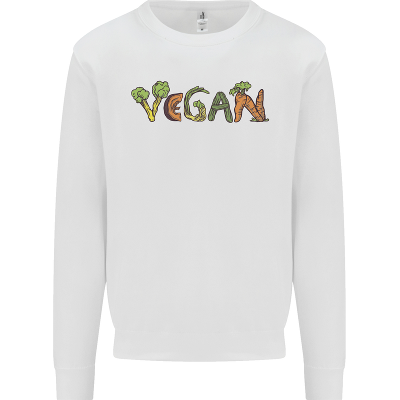Vegan Vegetables Kids Sweatshirt Jumper White