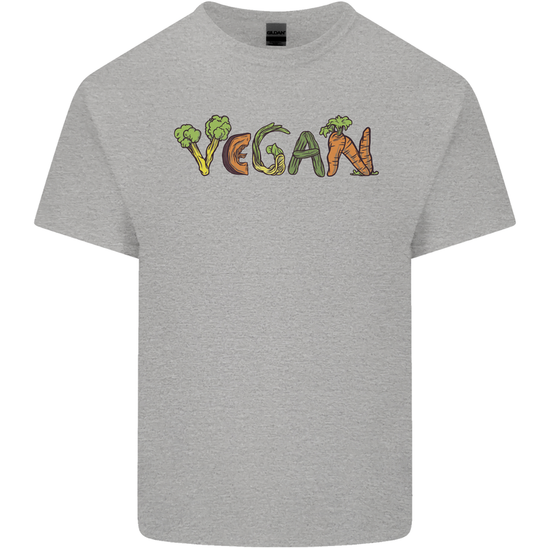 Vegan Vegetables Kids T-Shirt Childrens Sports Grey