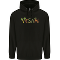Vegan Vegetables Mens 80% Cotton Hoodie Black