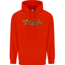 Vegan Vegetables Mens 80% Cotton Hoodie Bright Red