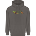 Vegan Vegetables Mens 80% Cotton Hoodie Charcoal