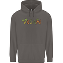 Vegan Vegetables Mens 80% Cotton Hoodie Charcoal