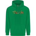 Vegan Vegetables Mens 80% Cotton Hoodie Irish Green