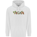 Vegan Vegetables Mens 80% Cotton Hoodie White
