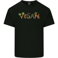 Vegan Vegetables Mens Cotton T-Shirt Tee Top Black