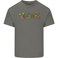 Vegan Vegetables Mens Cotton T-Shirt Tee Top Charcoal