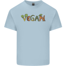 Vegan Vegetables Mens Cotton T-Shirt Tee Top Light Blue