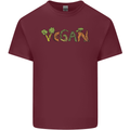 Vegan Vegetables Mens Cotton T-Shirt Tee Top Maroon