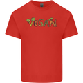 Vegan Vegetables Mens Cotton T-Shirt Tee Top Red