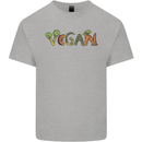 Vegan Vegetables Mens Cotton T-Shirt Tee Top Sports Grey
