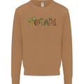 Vegan Vegetables Mens Sweatshirt Jumper Caramel Latte