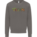 Vegan Vegetables Mens Sweatshirt Jumper Charcoal