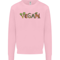 Vegan Vegetables Mens Sweatshirt Jumper Light Pink